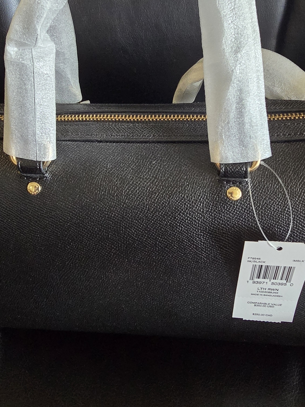 COACH - Rowan Satchel CROSSBODY Bag / Black IM - Picture 7 of 13